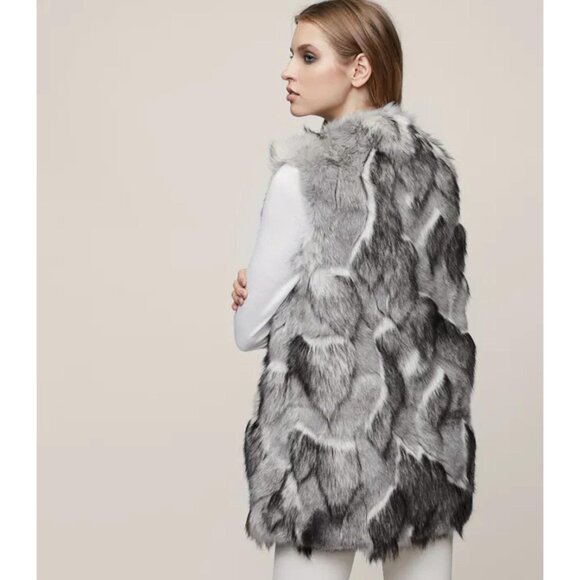Reiss Krista Long-Line Faux-Fur Gilet Vest - Picture 3 of 8